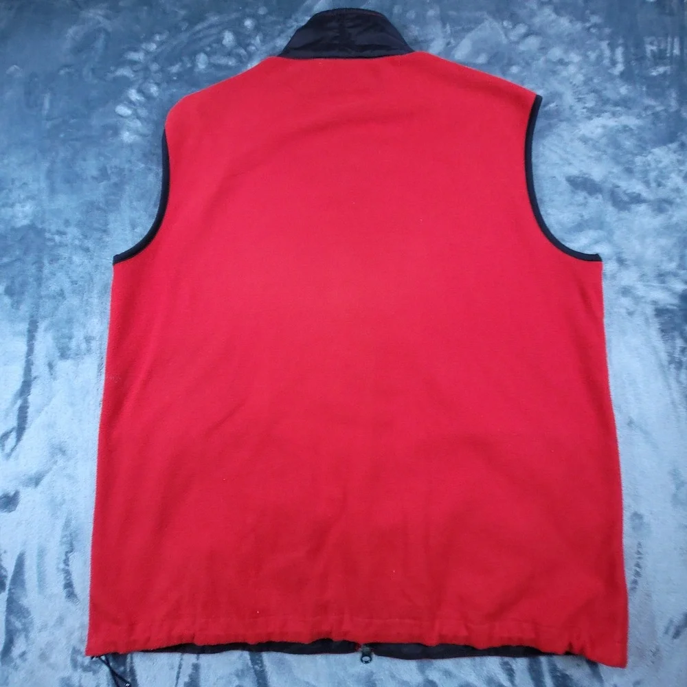 Polo Golf Ralph Lauren Mens Red Fleece Vest Sea Island Full Zip Large Mock Neck